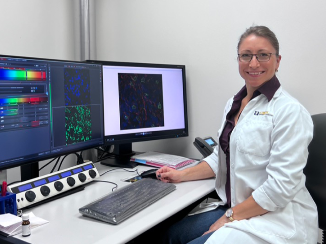 Dr. Toedebusch at her desk.